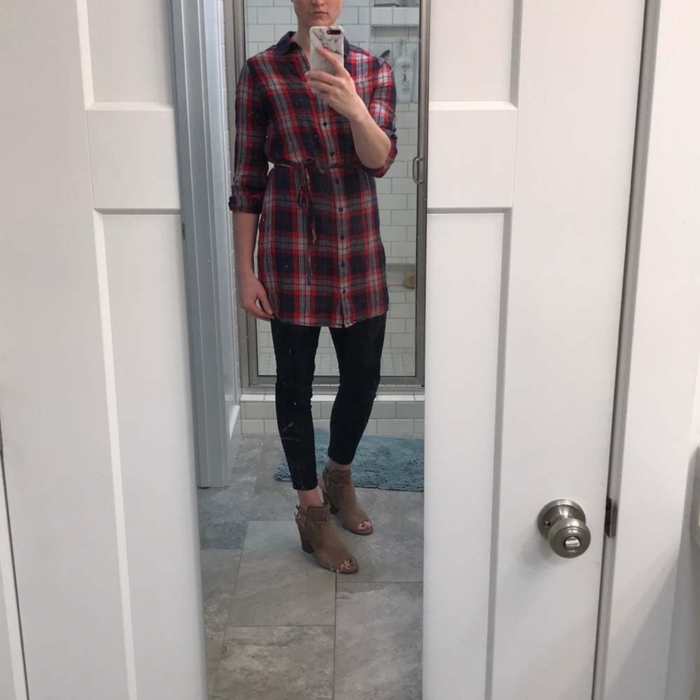 Banana Republic plaid shirt dress size 6